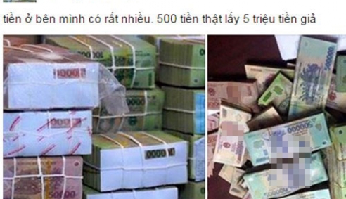 Cảnh giác với chiêu trò mua bán tiền giả trên mạng xã hội