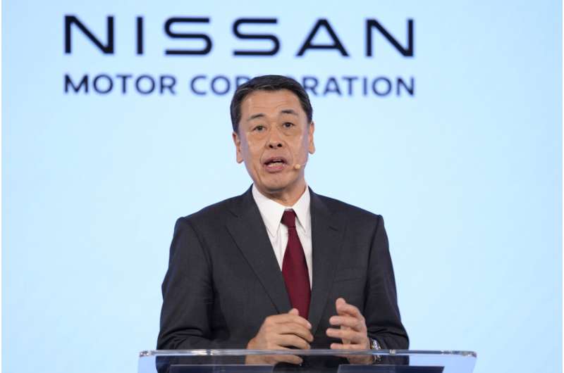 Giám đốc điều hành Nissan Makoto Uchida phát biểu trong cuộc họp báo của Renault Nissan Mitsubishi tại London, vào ngày 6/2/2023. Ảnh: AP Photo/Kirsty Wigglesworth, File