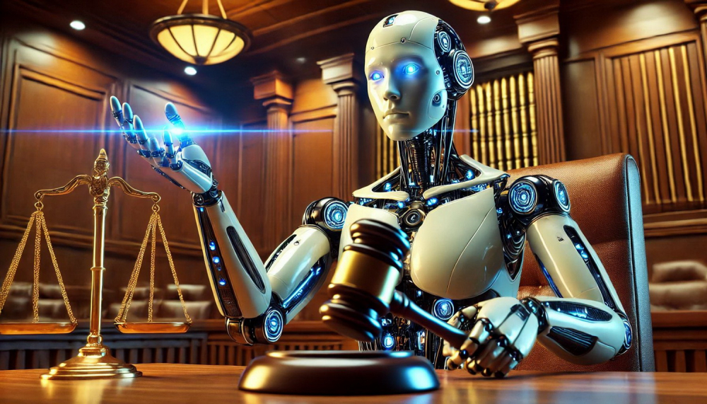A_humanoid_robot_holding_a_judges_gavel_in_a_powe