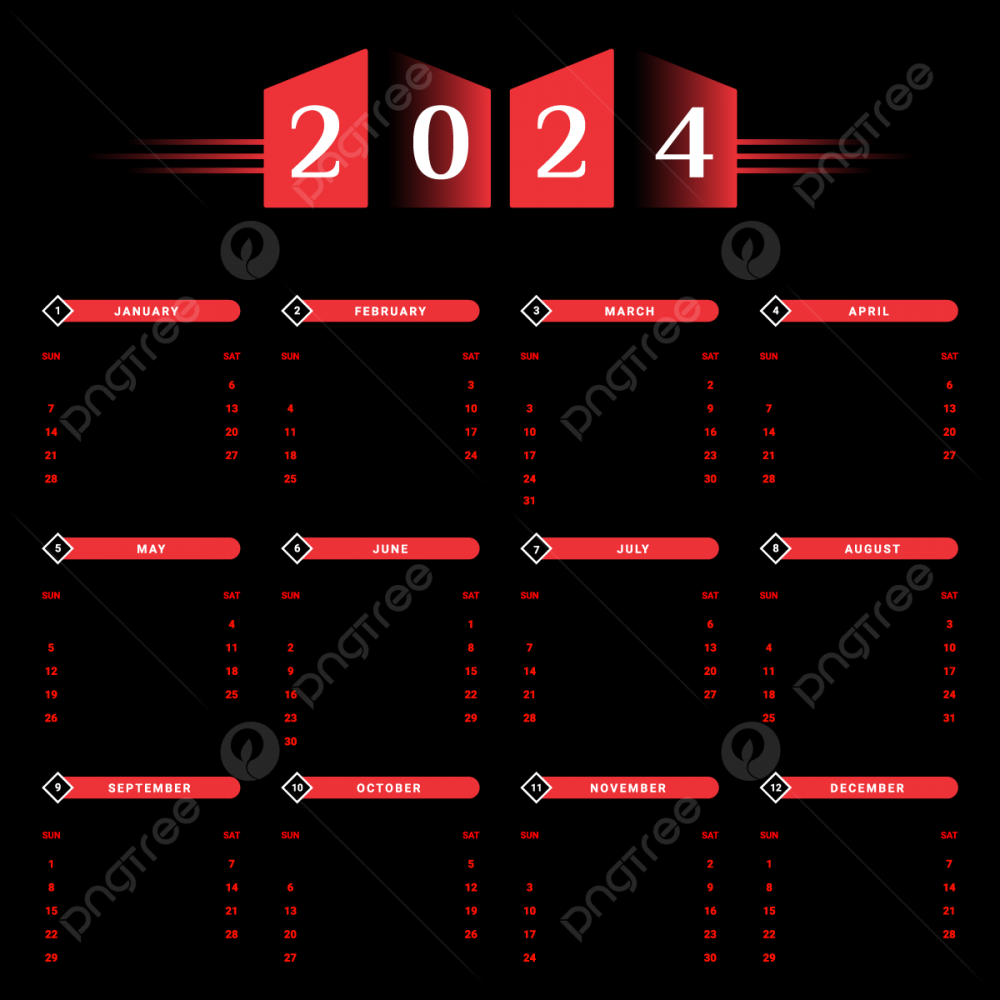pngtree-2024-yearly-calendar-with-red-and-black-unique-geometric-design-png-image_8955539