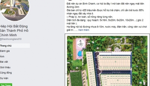 Cảnh báo: Lập website giả Hiệp hội Bất động sản TP.HCM để bán đất