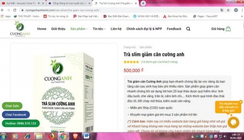 Quảng cáo Trà giảm cân Cường Anh sai quy định, lừa dối người tiêu dùng?