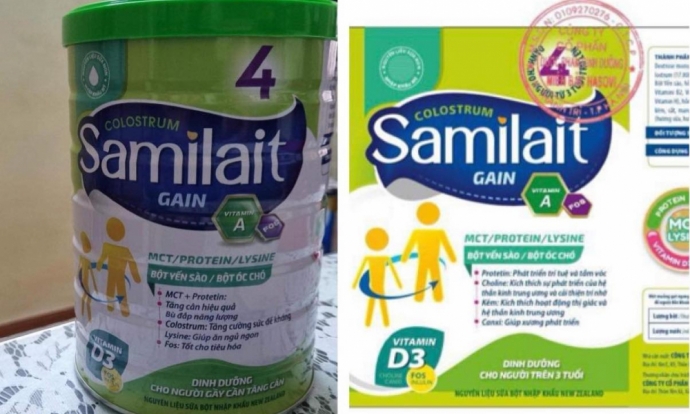 Công ty Hadofood đang tiếp tay cho việc tiêu thụ Sữa Samilait Gain 4 vi phạm nhãn mác?