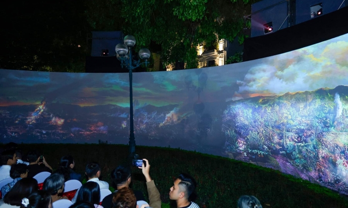Chiêm ngưỡng tranh panorama 'Chiến dịch Điện Biên Phủ' bằng công nghệ 3D mapping