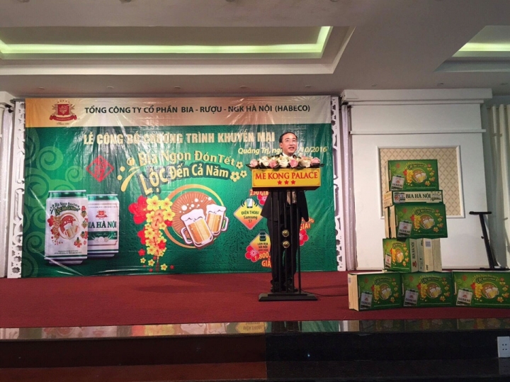habeco to chuc khuyen mai bia lon ha noi nhan xanh