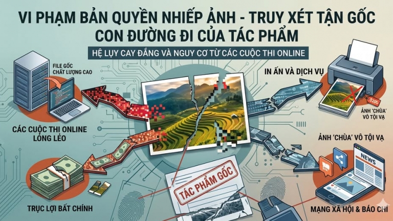 Vi phạm bản quyền nhiếp ảnh: Cần truy xét tận gốc 'đường đi' của tác phẩm